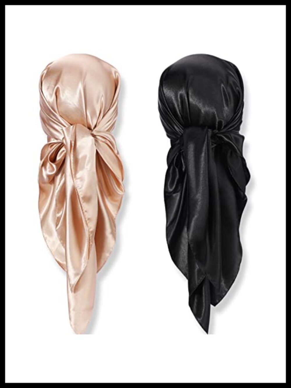 2 Pcs 35 Inch Silky Satin Head Scarf Wrap for Hair Sleeping Women